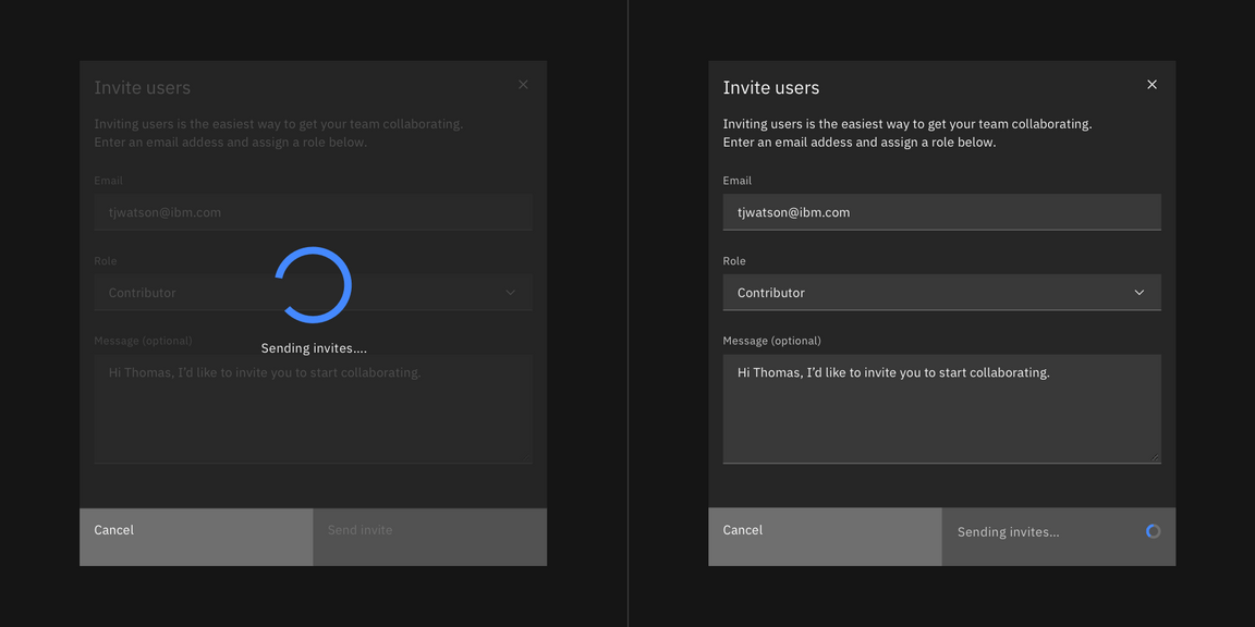 Modal loading options